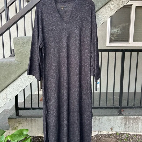 NWT Donna Karen Sweater Knit Caftan Sleep Shirt Night Gown Lounge Wear Sz XL - Picture 5 of 9